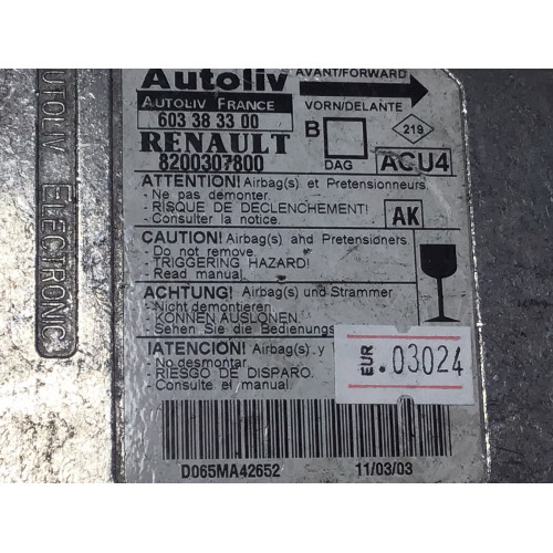 Renault Megane Airbag Beyni 8200307800 603383300