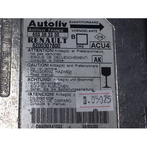 Renault Megane Airbag Beyni 8200307800 603383300