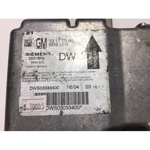 Opel Vectra C Airbag Beyni 13170590 5WK43470 DW
