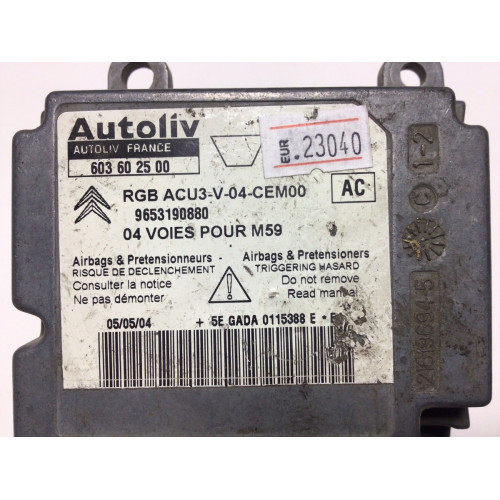 Peugeot Partner Citroen Airbag Beyni 603602500 9653190880