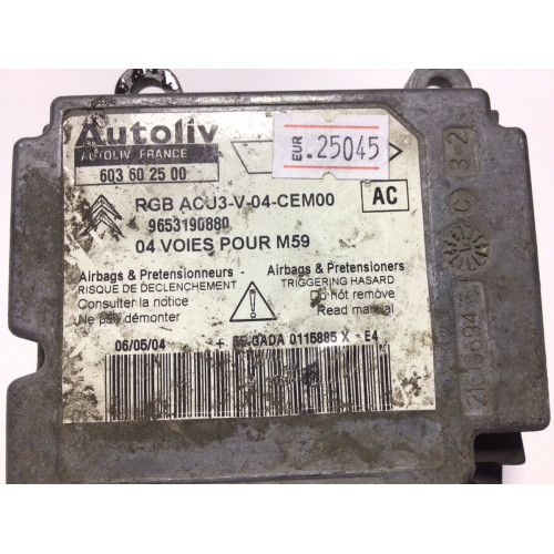 Peugeot Partner Citroen Berlingo Airbag Beyni 603602500 9653190880