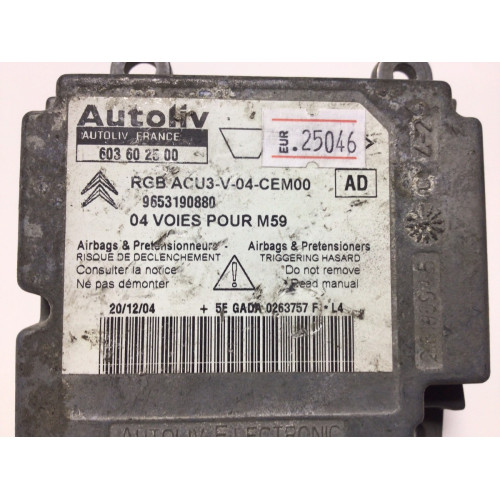Peugeot Partner Citroen Airbag Beyni 603602500 9653190880