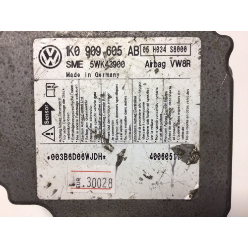 Volkswagen Golf Jetta Airbag Beyni 1K0909605AB İNDEX5