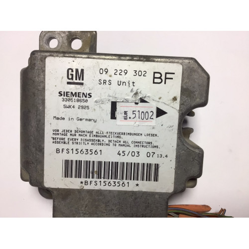 Opel Astra G Airbag Beyni 09229302 5WK42925 BF