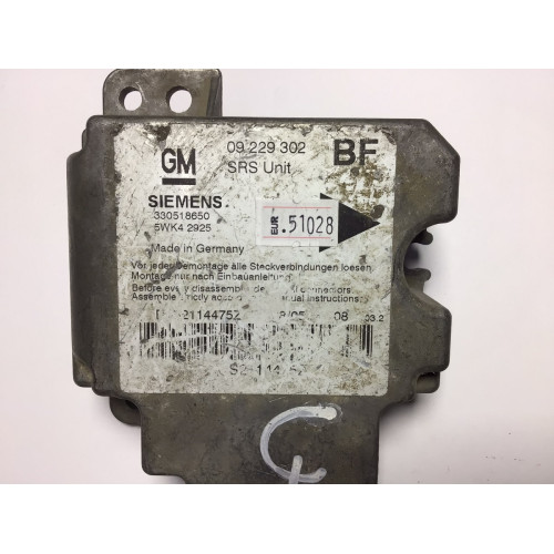 Opel Astra G Airbag Beyni 09229302 5WK42925 BF