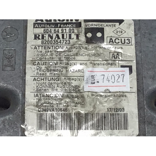 Renault Kangoo Airbag Beyni 604649100 8200354723