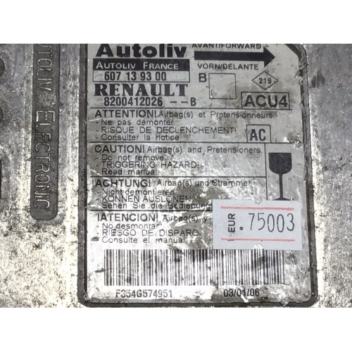 Renault Laguna Megane Airbag Beyni 8200412026B 607139300