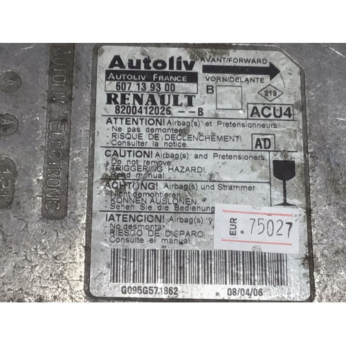 Renault Laguna Megane Airbag Beyni 8200412026B 607139300