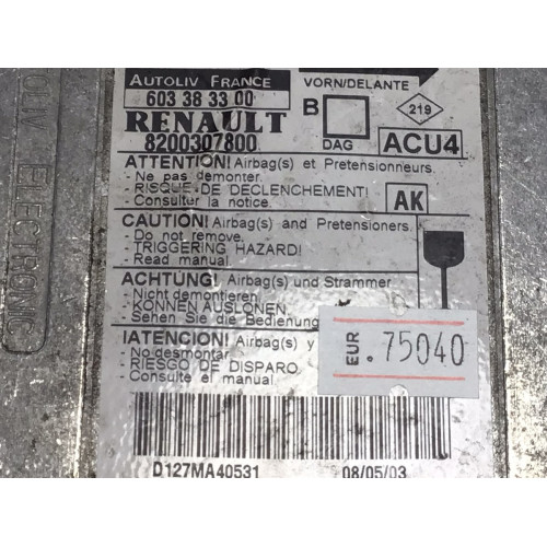 Renault Megane Airbag Beyni 8200307800 603383300