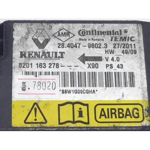 Renault Sandero Airbag Beyni 8201163278 28.4047-9603.3 