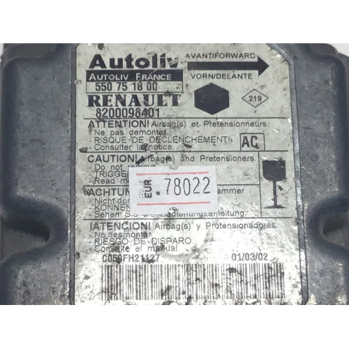 Renault Kangoo Airbag Beyni 8200098401 550751800