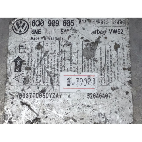 Volkswagen Caddy Jetta Skoda Octavia Airbag Beyni 6Q0909605AH 5WK43351 Soket Kırık