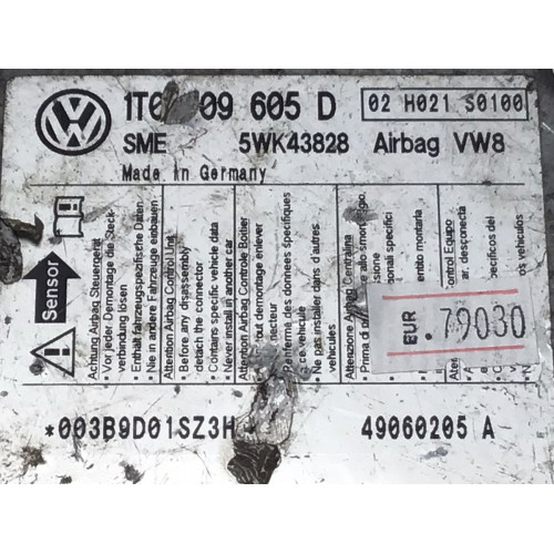Volkswagen Touran Touareg Airbag Beyni 1T0909605D 5WK43828 İNDEX2 