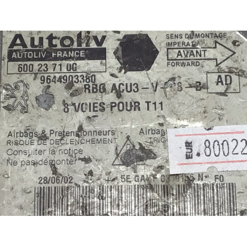 Peugeot 206 Airbag Beyni 9644903380 600237100