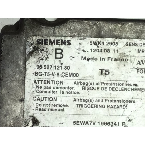 Peugeot 307 Airbag Beyni 9652712180 5WK42908