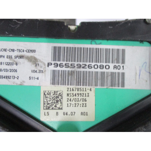 Peugeot 307 Benzinli Kilometre Saati Gösterge Paneli P9655926080