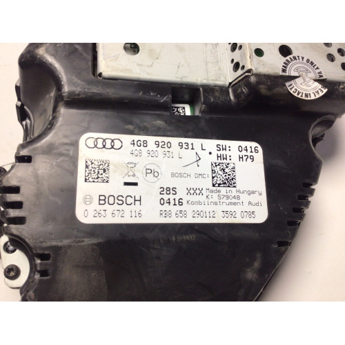 Z Audi A6 A7 Kilometre Saati Gösterge Paneli 4G8920931L 0263672116