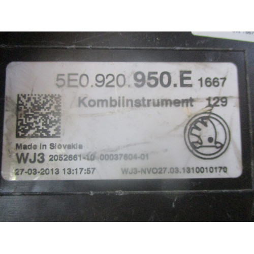 Skoda Octavia  MK3 1.6 TDI Kilometre Saati Gösterge Paneli 5E0920950E