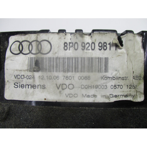 Audi A3 S3 8P 2.0 TDI Kilometre Saati Gösterge Paneli 8P0920981F