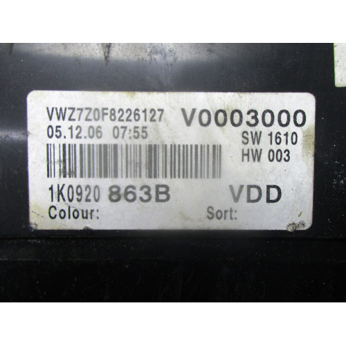 Volkswagen Golf Jetta Kilometre Saati Gösterge Paneli 1K0920863B