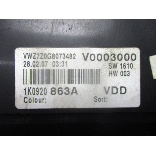 Volkswagen Golf 5 Kilometre Saati Gösterge Paneli 1K0920863A