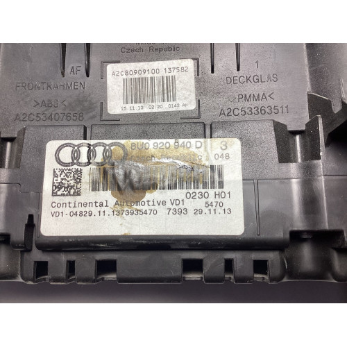 Audi Q3 1.4 TSI Gösterge Paneli Kilometre Saati 8U0920940D