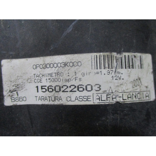Alfa Romeo 166 Dizel Kilometre Saati Gösterge Paneli 156022603