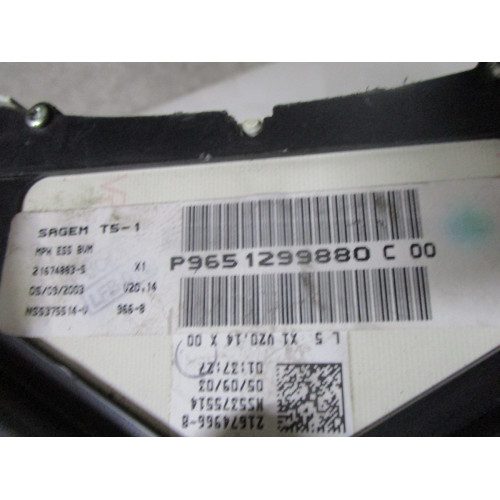 Peugeot 307 Benzinli Kilometre Saati Gösterge Paneli P9651299880 C