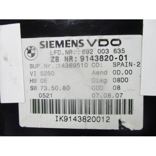 Bmw 320İ 3 Serisi Kilometre Saati Gösterge Paneli 9143820-01 14369510
