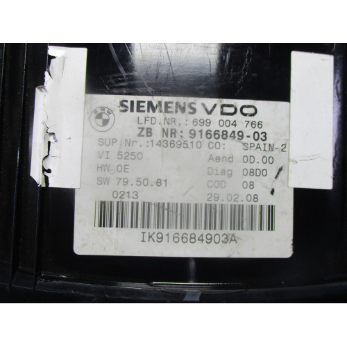 Bmw E90 3 Serisi Kilometre Saati Gösterge Paneli 9166849-03 14369510