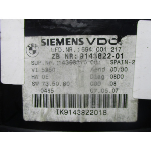 Bmw  E90 E92 Kilometre Saati Gösterge Paneli 9143822-01
