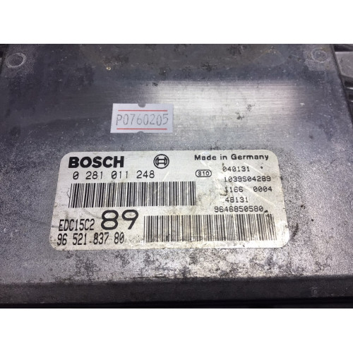 Peugeot 307 2.0 HDI Motor Beyni EDC15C2 89 0281011248 9652183780