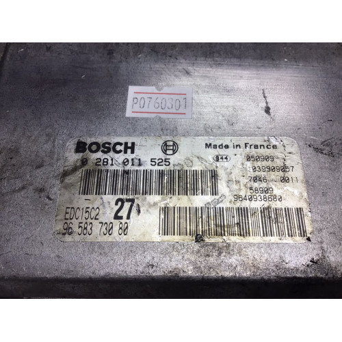 Peugeot 206 2.0 HDI Motor Beyni EDC15C2 27 0281011525 9654694380