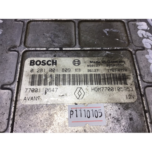 Renault Megane 1.9 Motor Beyni 0281001809 7700110647 HOM7700105953