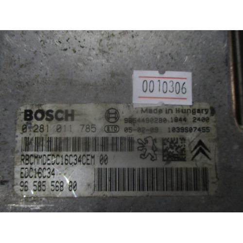 Citroen C3 1.4 HDI Motor Beyni 0281011785 EDC16C34 9658556880