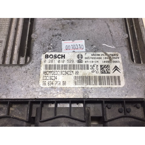 Peugeot 207 1.4 Motor Beyni 0281012529 EDC16C34 9663475880