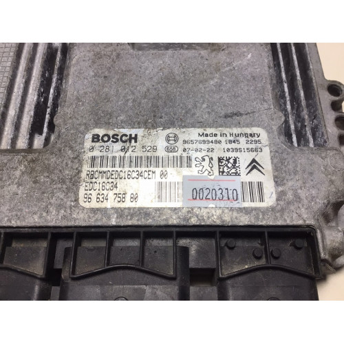 Peugeot 207 1.4 Motor Beyni 0281012529 EDC16C34 9663475880