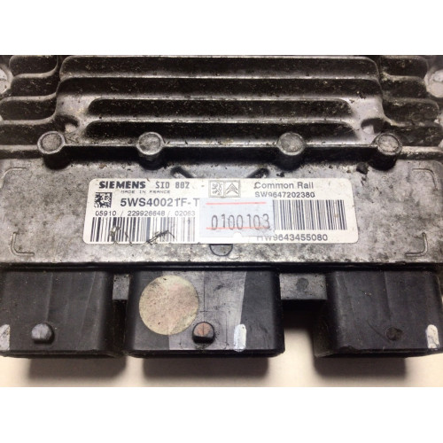 Citroen C3 1.4 HDI Motor Beyni 5WS40021F-T 9647202380 9643455080 SID802