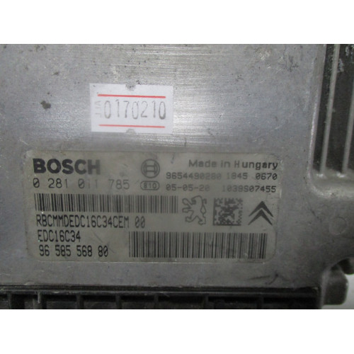 Citroen C3 1.4 HDI Motor Beyni 0281011785 EDC16C34 9658556880