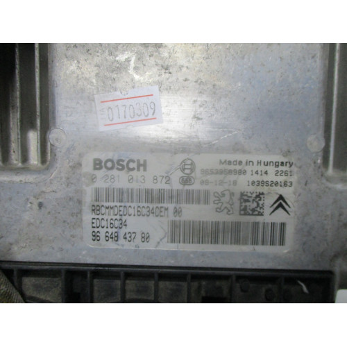 Peugeot 308 1.6 HDI Motor Beyni 0281013872 EDC16C34 9664843780