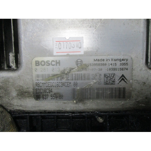 Citroen C3 Peugeot 207 1.6 HDI Motor Beyni 0281013868 EDC16C34 9663755480