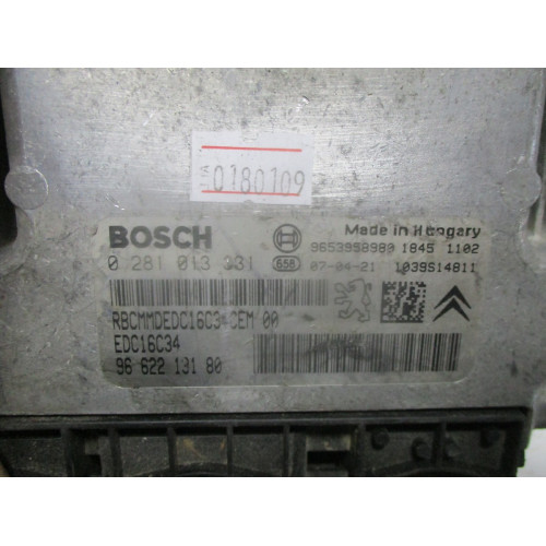Peugeot 306 Citroen C4 1.6 HDI Motor Beyni 0281013331 EDC16C34 9662213180
