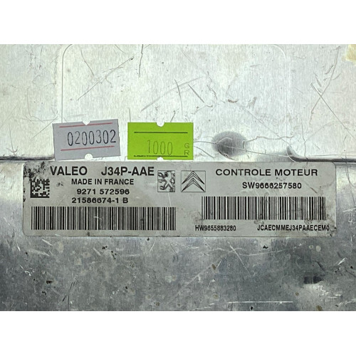 Peugeot 206 Citreon C3 1.4 Motor Beyni 9666257580 9655883280 21586674-1B J34P-AAE