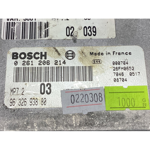 Peugeot 306 Citroen Xsara Motor Beyni MP7.2 0261206214 9632693880