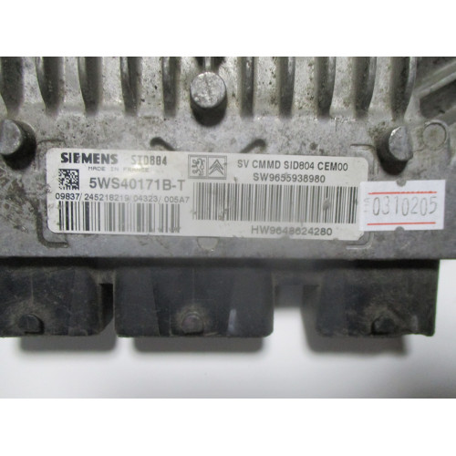  Citroen C3 1.4 Motor Beyni 5WS40171B-T 9655938980 9648624280 SID804.