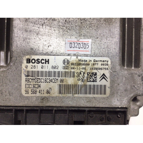 Peugeot Citroen Xsara Motor Beyni 0281011802 EDC16C34 9656841180
