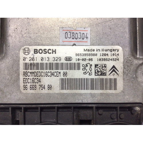Peugeot Partner 1.6HDI Motor Beyni 0281013329 9666975480 EDC16C34