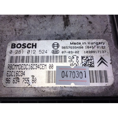Cıtroen C3 1.4 HDI Motor Beyni 0281012524 EDC16C34 9663475580