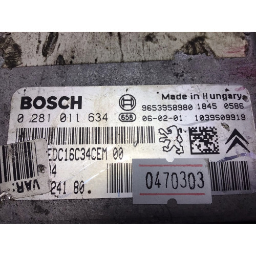 Peugeot 307 308 1.6 HDI Motor Beyni 0281011634 EDC16C34 9660324180