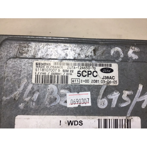 Ford Fiesta 1.6 Motor Beyni S118107007D 2U7A-12A650-TD 5CPC SIM22